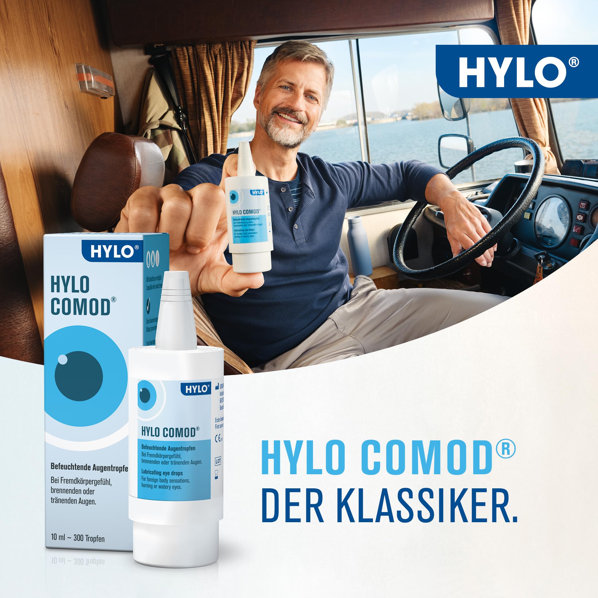 Hylo Comod Gotas para ojos secos, con ácido hialurónico, 2 unidades de 10 ml