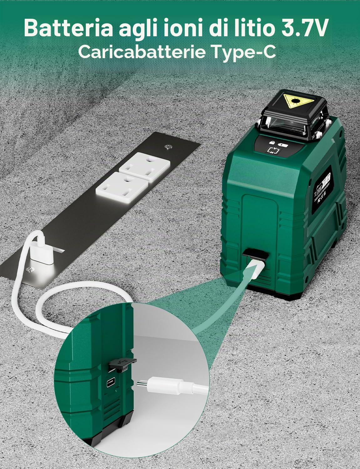 RockSeed Livella Laser con Treppiede Regolabile da 1,2 m, 1x360° Linea Laser Verde Orizzontale e 1x150° Linea Laser Verde Verticale Auto-Livellante, Livello Laser Ricaricabile,per Fai da te