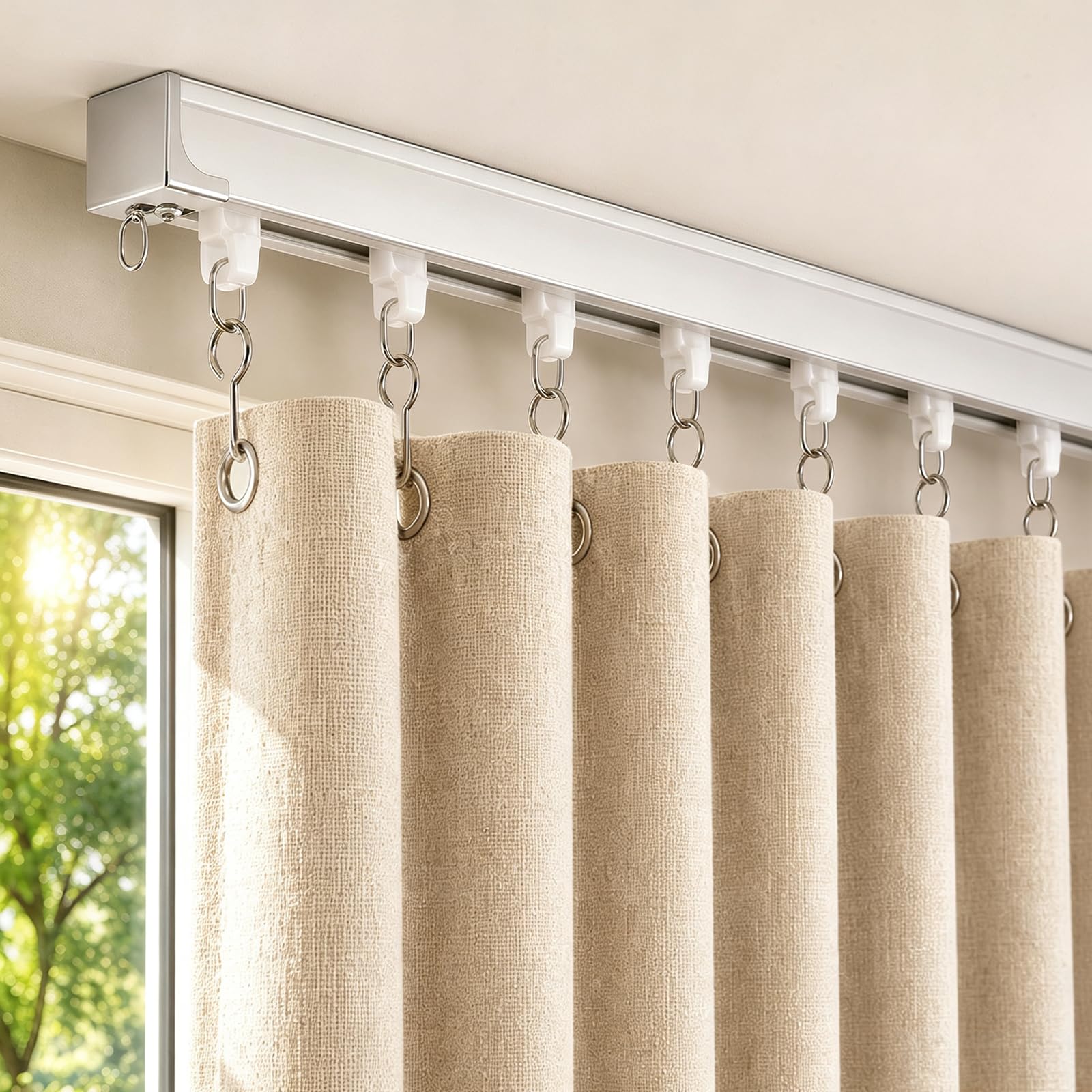 Photo 1 of Sarzdras Adjustable Curtain Track, 3-6.5ft, White