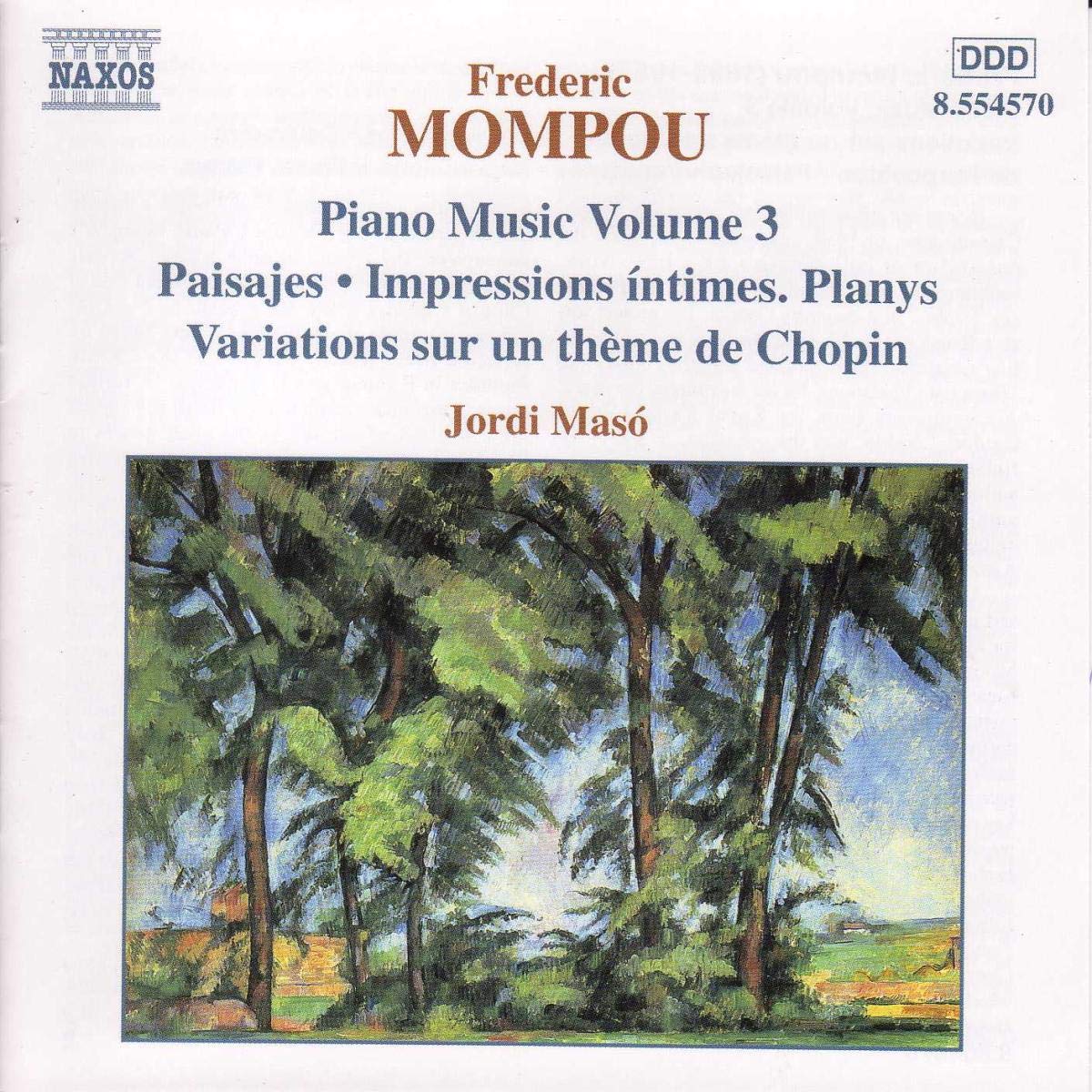 Piano Music Vol. 3 [Audio CD] Frederic Mompou; Jordi Maso and Mompou
