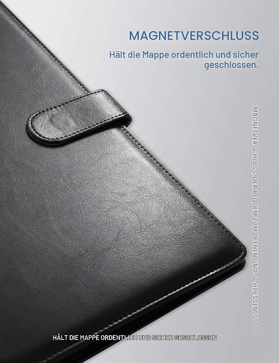 Clipboard A4 Folder Folder - Writing Case with Clipboard (Black)