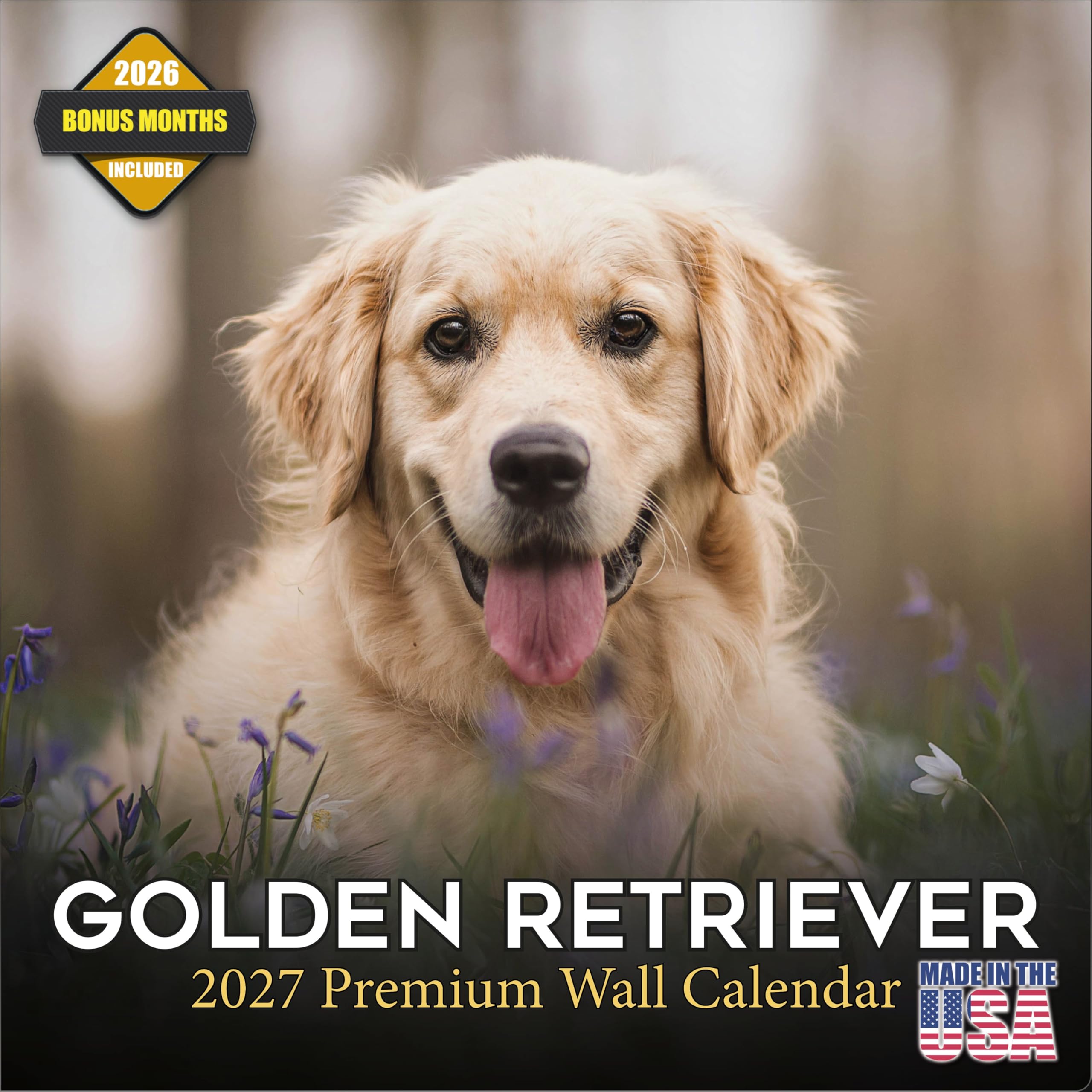 Golden Retriever - 2026-2027 - 16 Months - 12" x 12" - Wallplanner. โ image 1