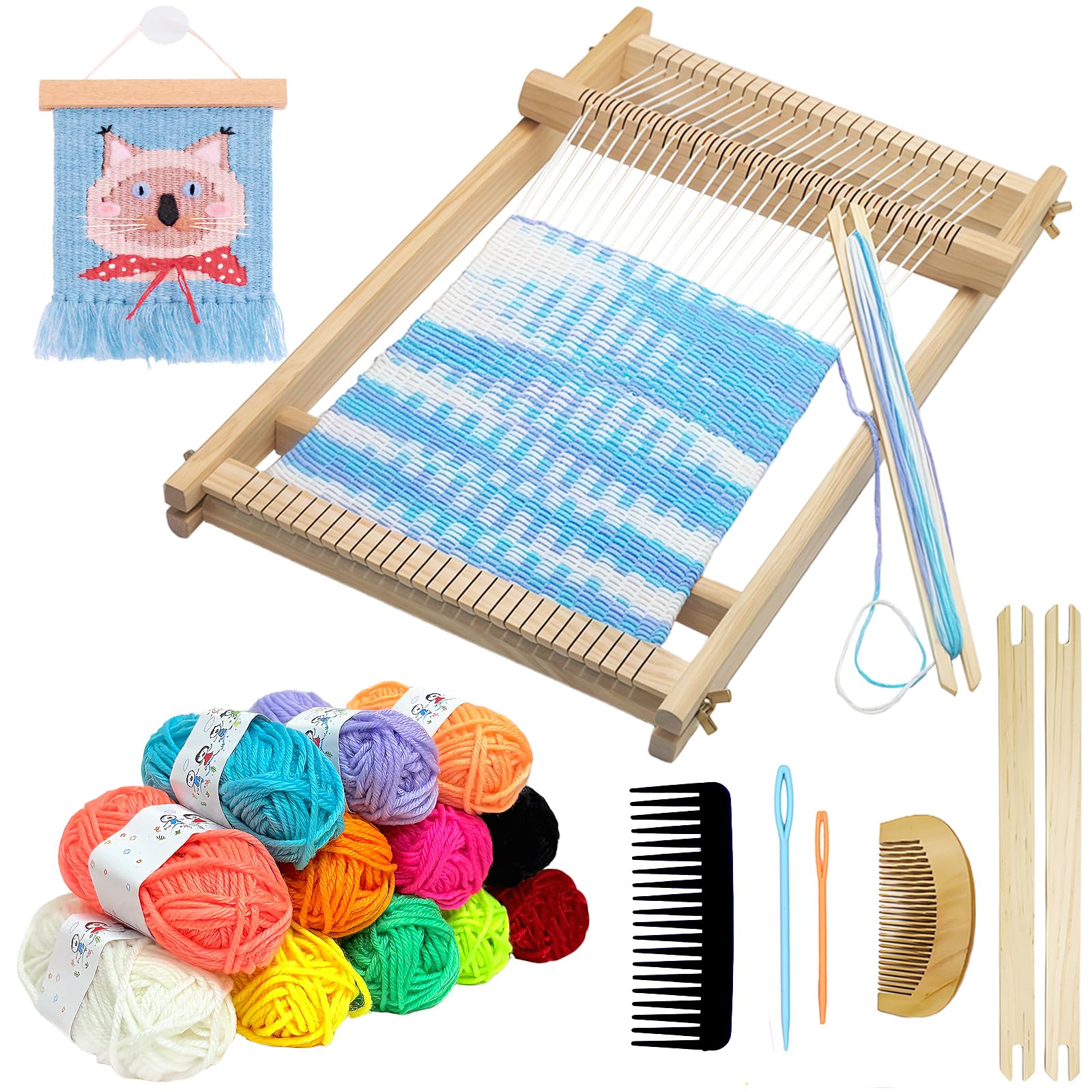 Wooden Weaving Loom Kit - Kids & Adults -1