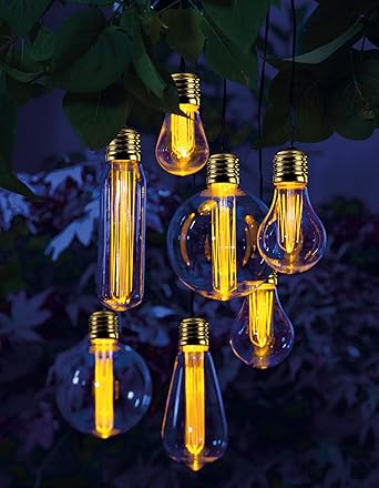 Noma Solar Bulb String Of 7 Amber Bulb Led Amazon Co Uk Home Kitchen