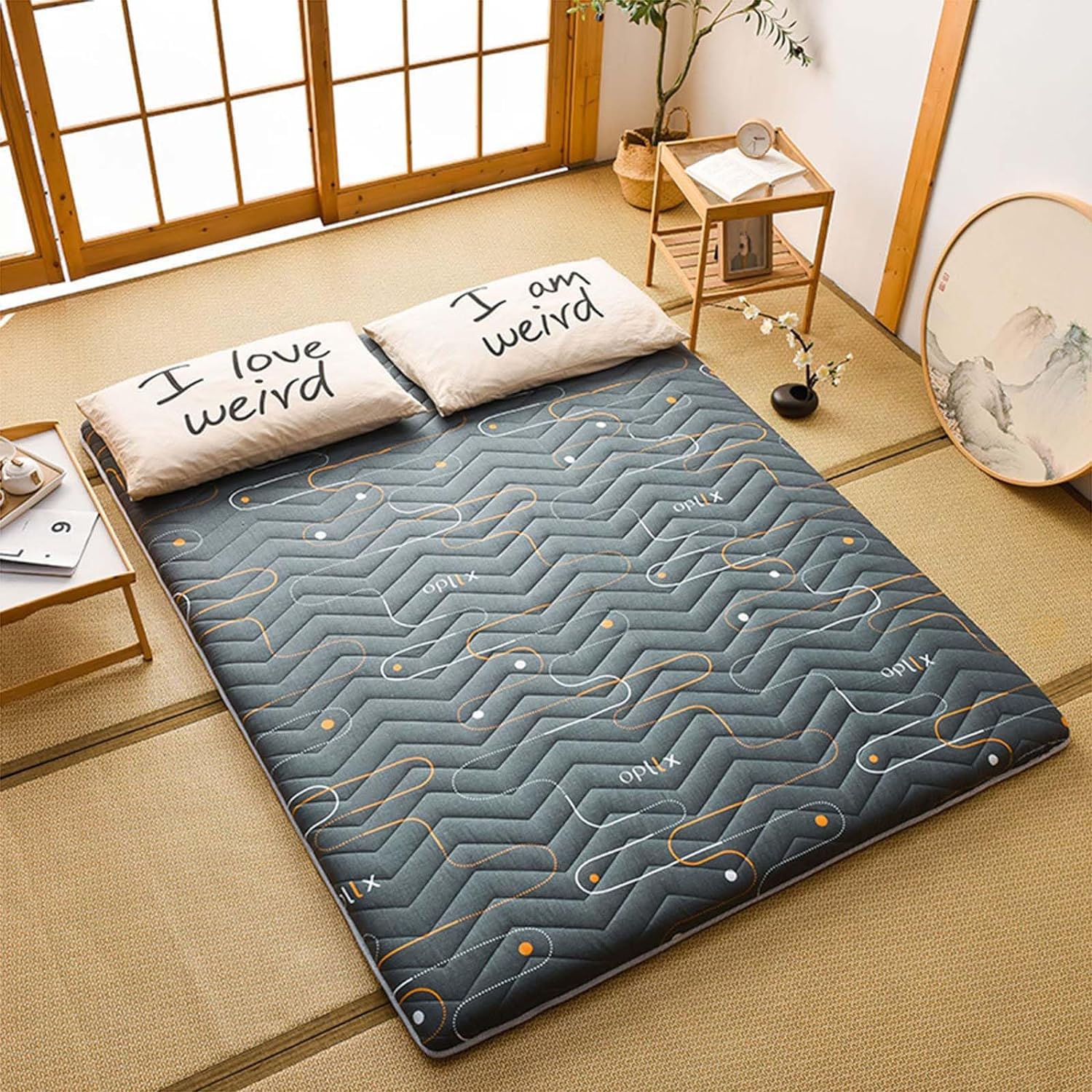 Matelas pliant japonais respirant et doux, tapis futon double adulte haute densité au sol