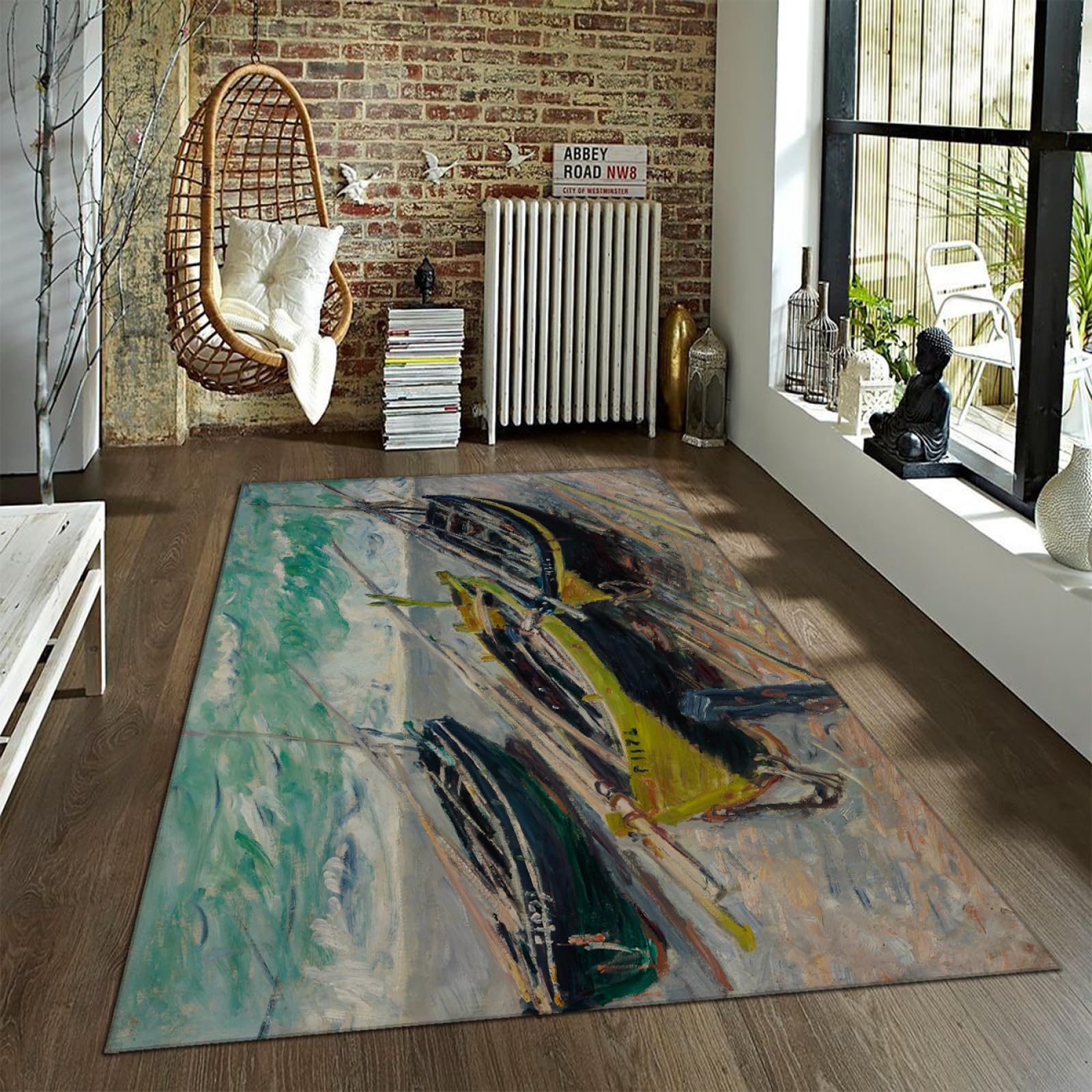 Tapis lavable Monet 150x180cm pour sécuriser et décorer un escalier froid