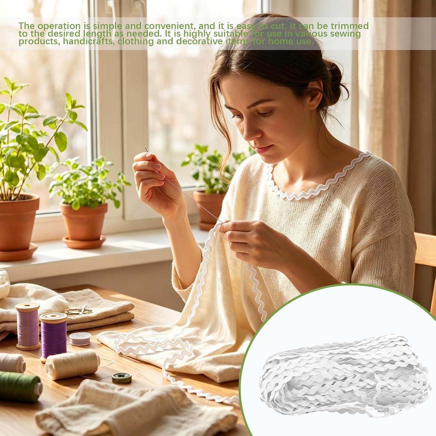 White Braided Ribbon 5 mm 27 Yards Sewing Woven Lace Ribbon Rick Rack Wave Bending Fringe Trim for Sewing Clothes Gift Wrapping Home Party Decoration