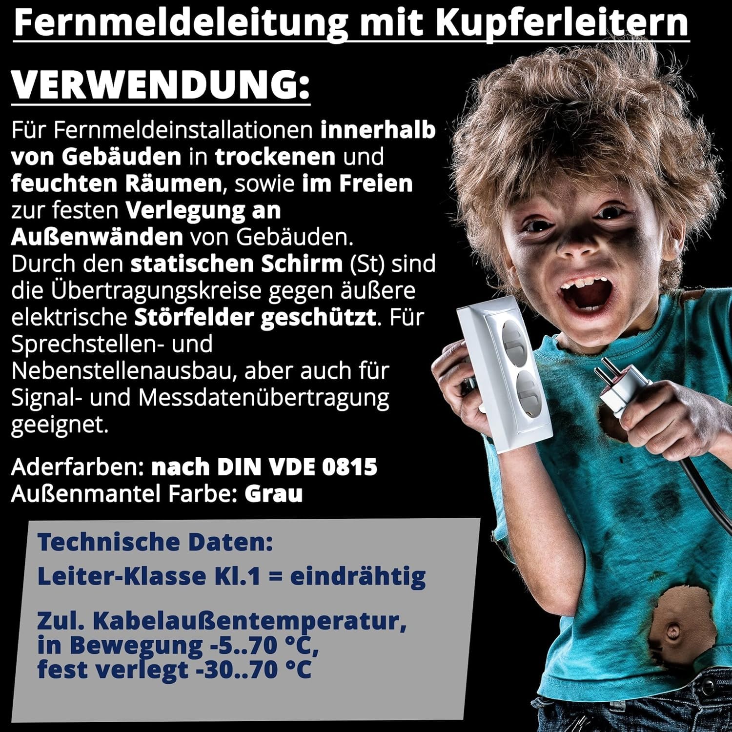 EBROM 100 Meter J-Y(St) Y Fernmeldeleitung - Fernmeldekabel - Telefonkabel - Telefonleitung J-Y(St) Y 4x2x0,8 mm 100 m
