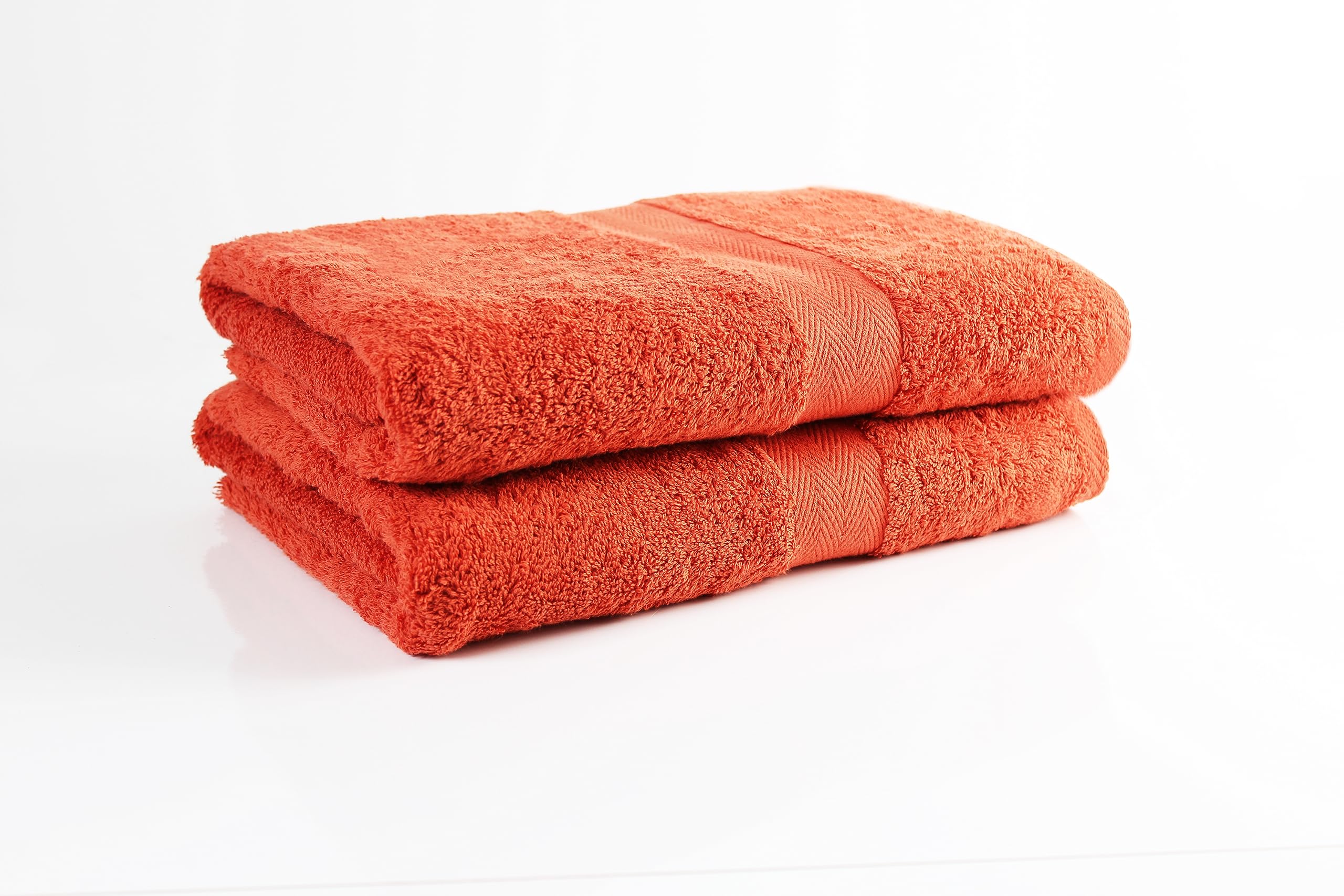 Restmor Luxury Bath Sheets Pack of 2 Heavy 600 GSM Egyptian Collection 100% Cotton Large Size 100 x 150 cm Thick and absorbent bathroom towels Long lasting wash after wash (PAPRIKA)