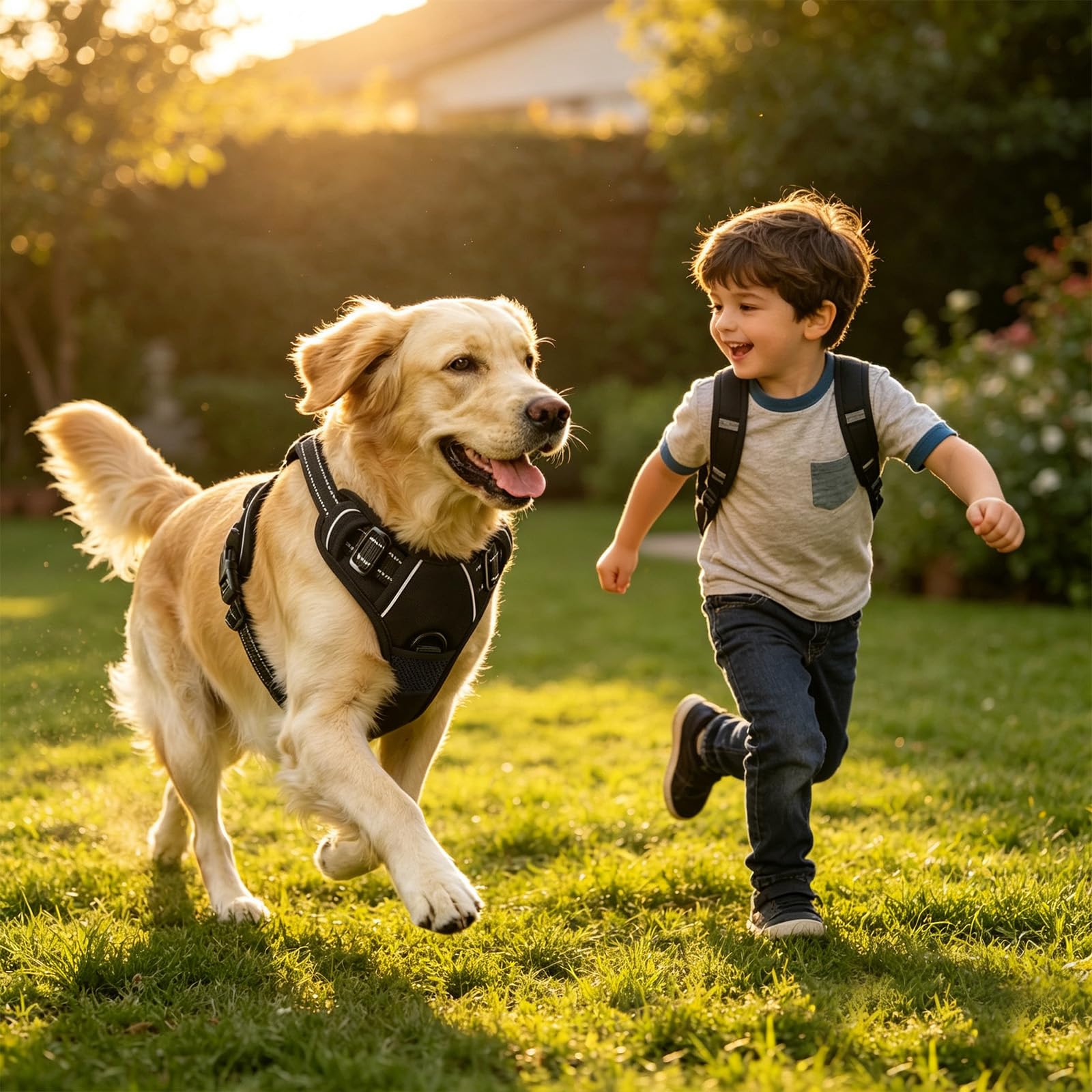Imbracatura per cani regolabile traspirante con strisce | Riflettente sicurezza notturna