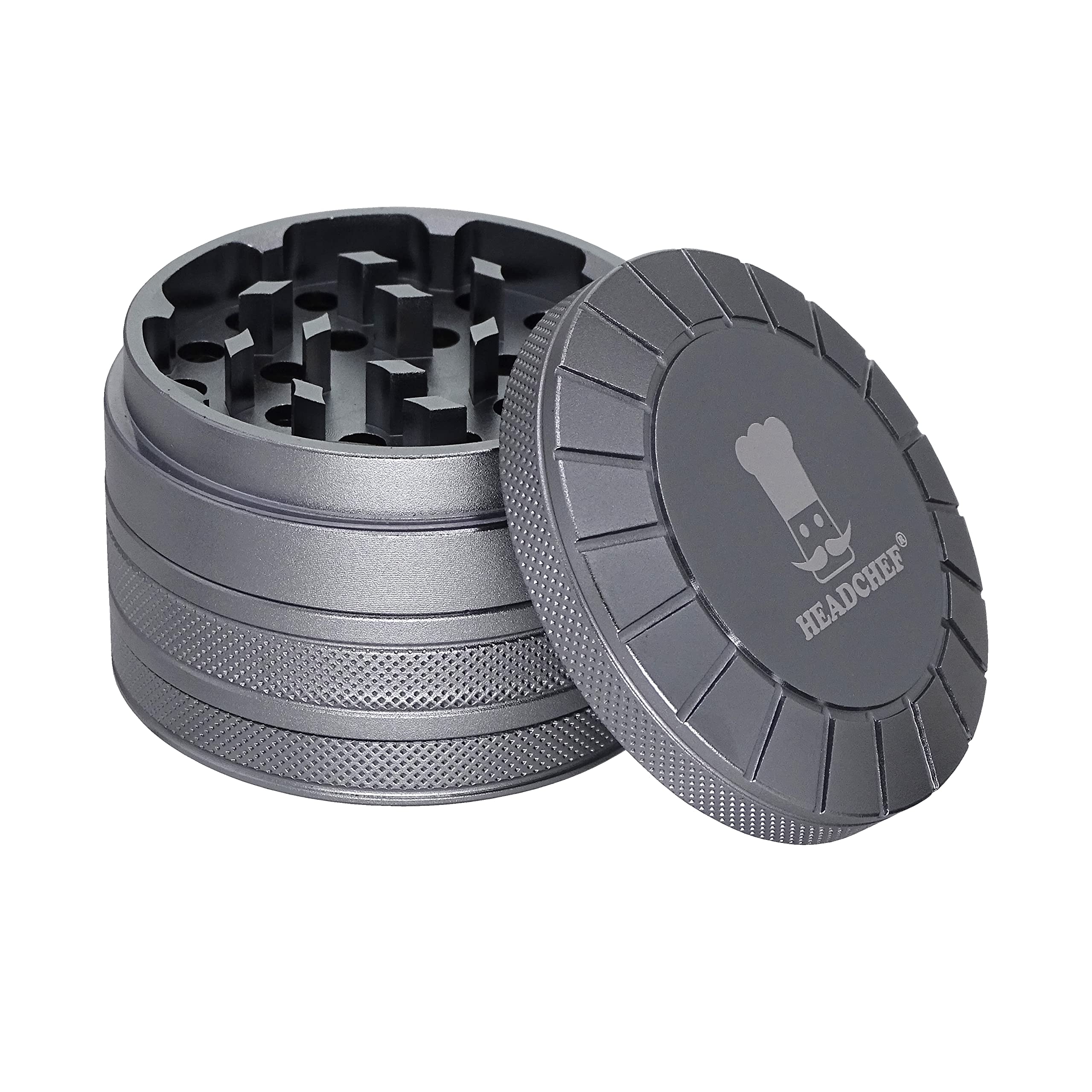 Headchef Sun Machine Grinder 4-Piece, Size 62 mm, Silver