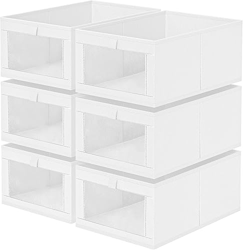 Miniatura 15 de Criusia - Paquete de 6 organizadores para armario de lino y almacenamiento, cestas grandes para armario de lino para organización, contenedores de