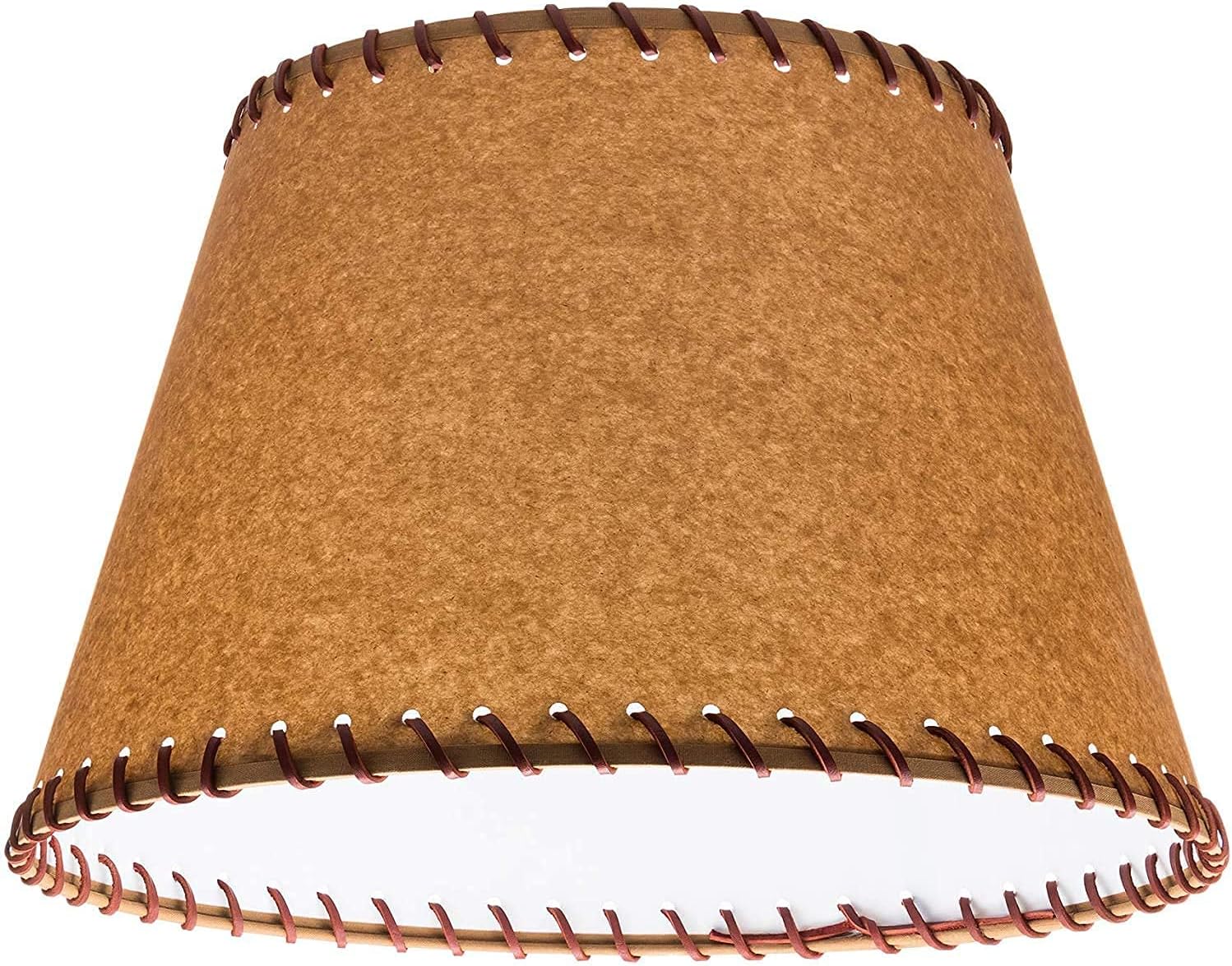 Upgradelights Oiled Parchment 12 Inch Empire Washer Fitter Lamp Shade with Stitched Trim