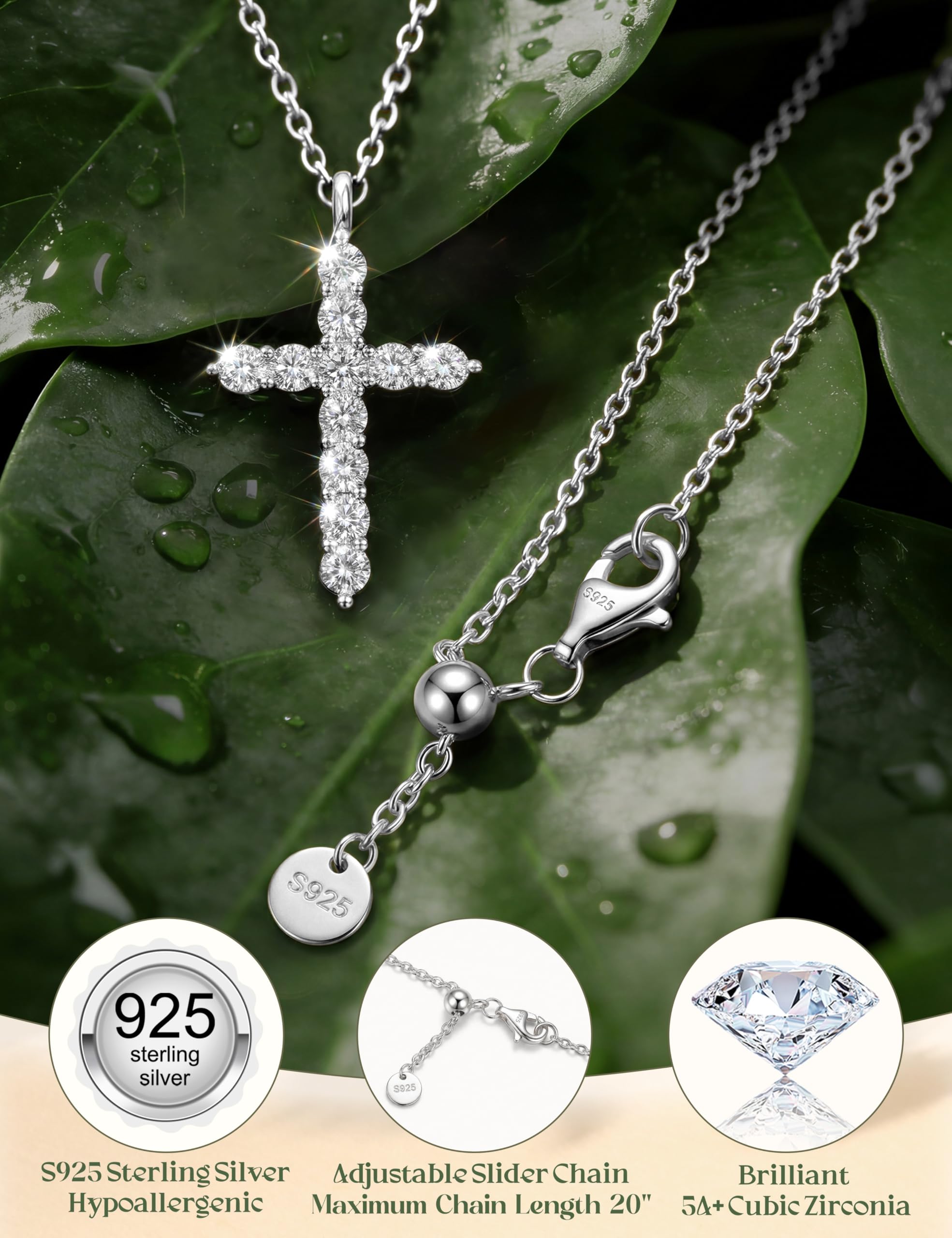 Morfetto 925 argento sterlina croce collane