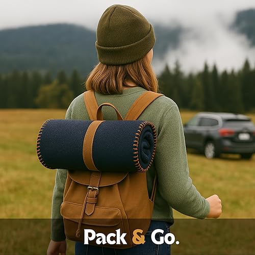 Miniatura 15 de Manta de lana para campamento, 70% lana, resistente, estilo militar, cálida y lavable, cubierta ignífuga para emergencias, supervivencia y uso al