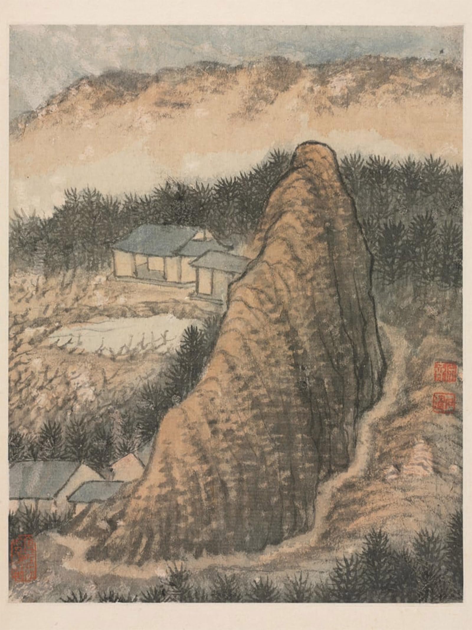 POSTERIIk Famous Print Pop Art Wall Art Graffiti Reminiscences of the Qinhuai River Qing Dynasty by Daoji Shitao Art Prints for Home Decor 60x90cm