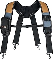 Vista 8 de MELOTOUGH Cinturón de herramientas con tirantes Bolso de herramientas con tirantes Peine para carpinteros Delantal Cinturón de herramientas