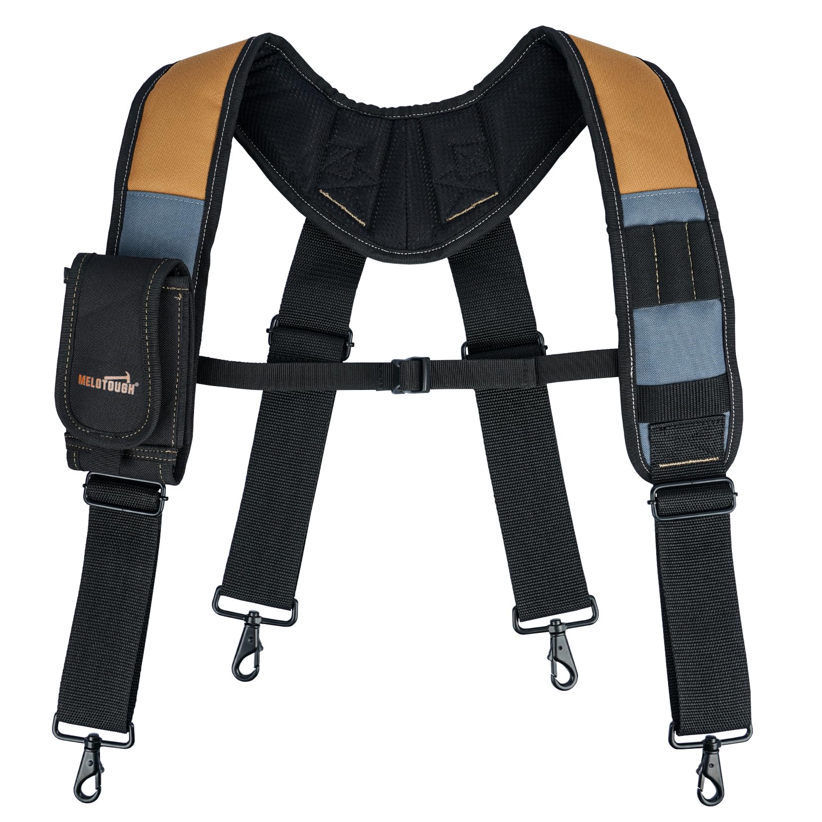 MELOTOUGH Ceinture à Outils Avec Bretelles, Sac et Pochette de Construction, Tablier Pour Charpentier et Électricien, Plate-forme de Suspension Robuste