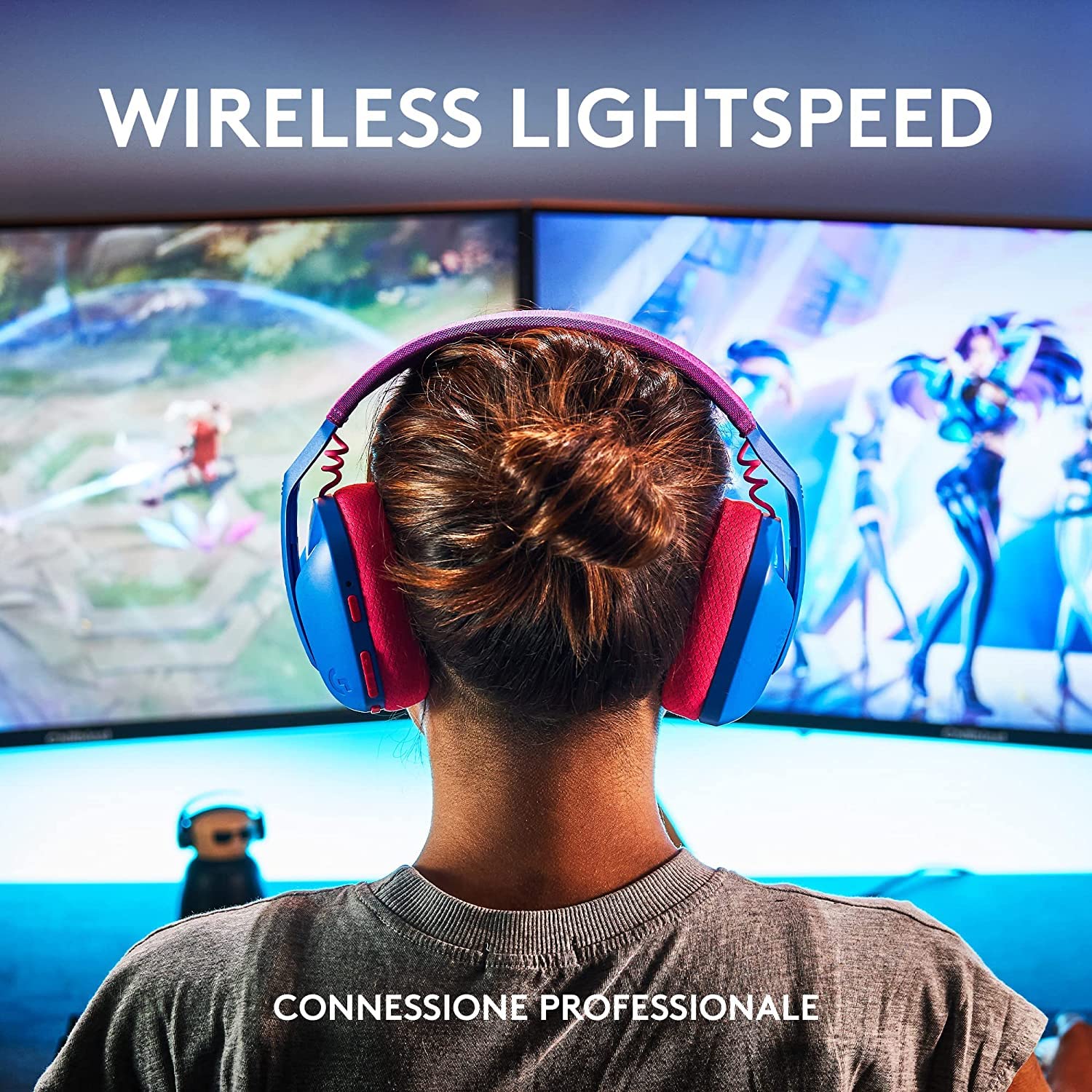 Logitech G G435 LIGHTSPEED Cuffie Gaming Wireless Bluetooth - Cuffie Over Ear Leggere, Microfoni Integrati, Batteria da 18 Ore, Compatibile con Dolby Atmos, PC, PS4, PS5, Smartphone - Blu
