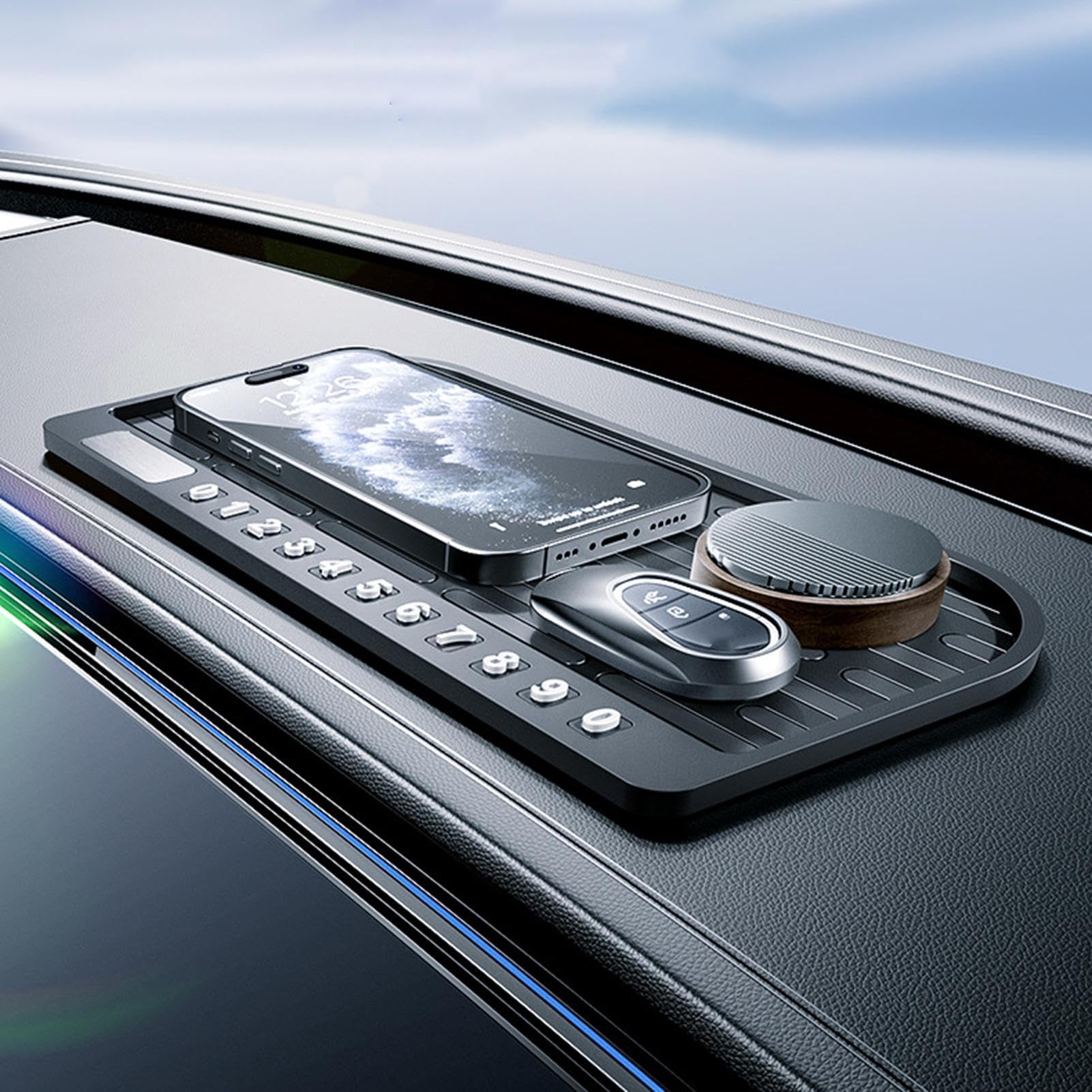 Tappetino per Telefono per Cruscotto Auto, Tappetino Antiscivolo per Auto Multifunzionale Supporto per Telefono per Parcheggio Temporaneo Numero di