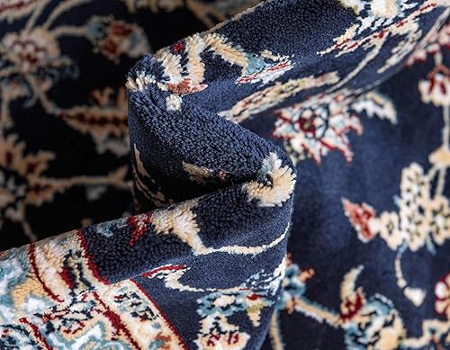 Miniatura 7 de Unique Loom Narenj Collection - Alfombra clásica con diseño de medallón texturizado tradicional, 10 x 13 pies, 1 pulgada, rectangular, azul