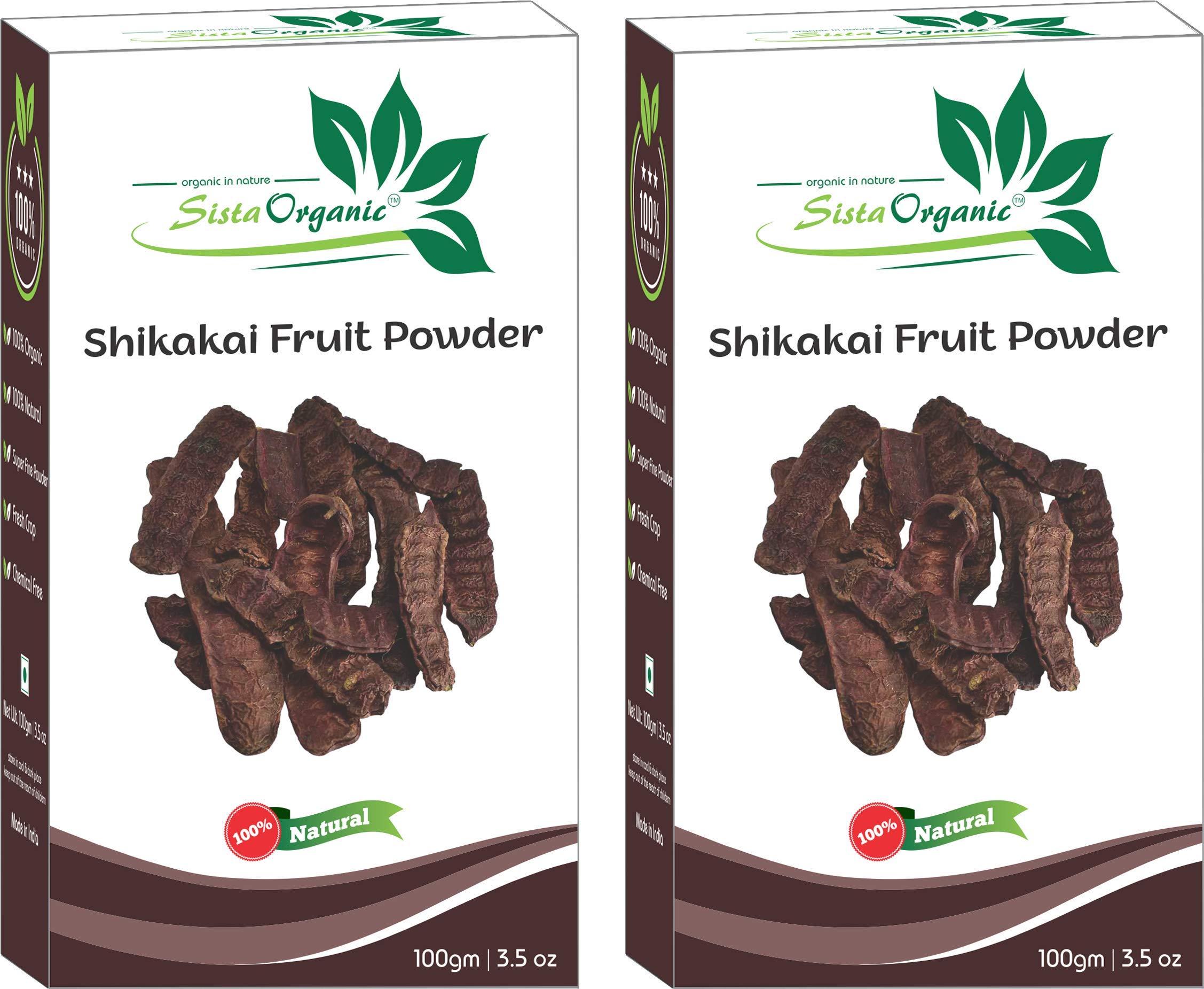 SistaOrganic 100% Pure and Organic Powders for Face Pack, Skin whitening and Hair Care (Shikakai Powder, Pack of 3)