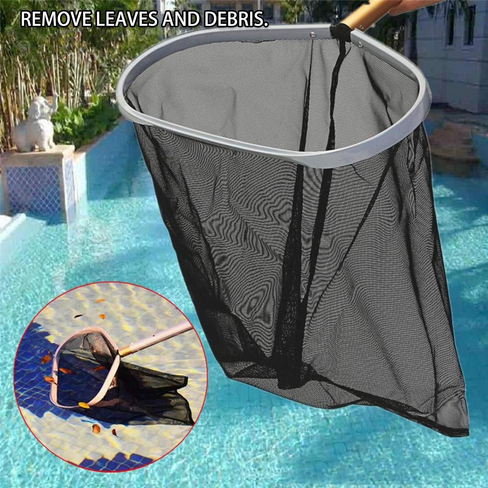 Esta Red recogedora de Hojas para Piscinas, rastrillo Profesional para Limpieza de Hojas, Red recogedora de Hojas para Piscinas, Red de rastrillo Profundo con Marco Reforzado para Limpiar ho