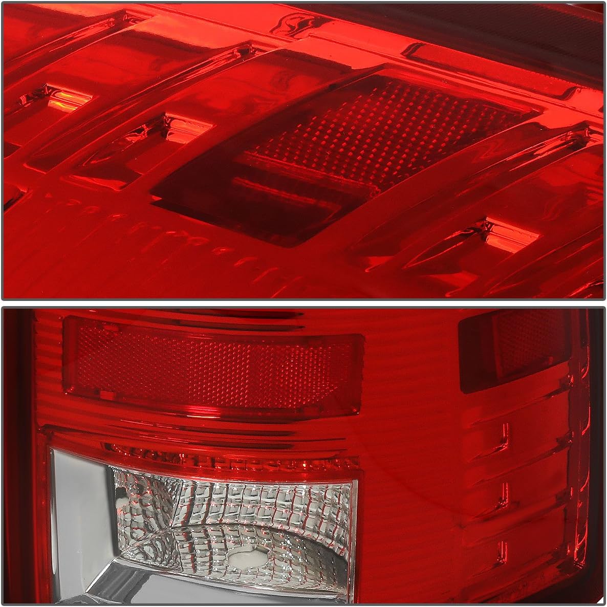 DNA MOTORING TL-DRAM09-LED-CH-RD LED Tail Light Assembly Driver & Passenger Side [Compatible with 09-17 Dodge Ram 1500 2500 3500]