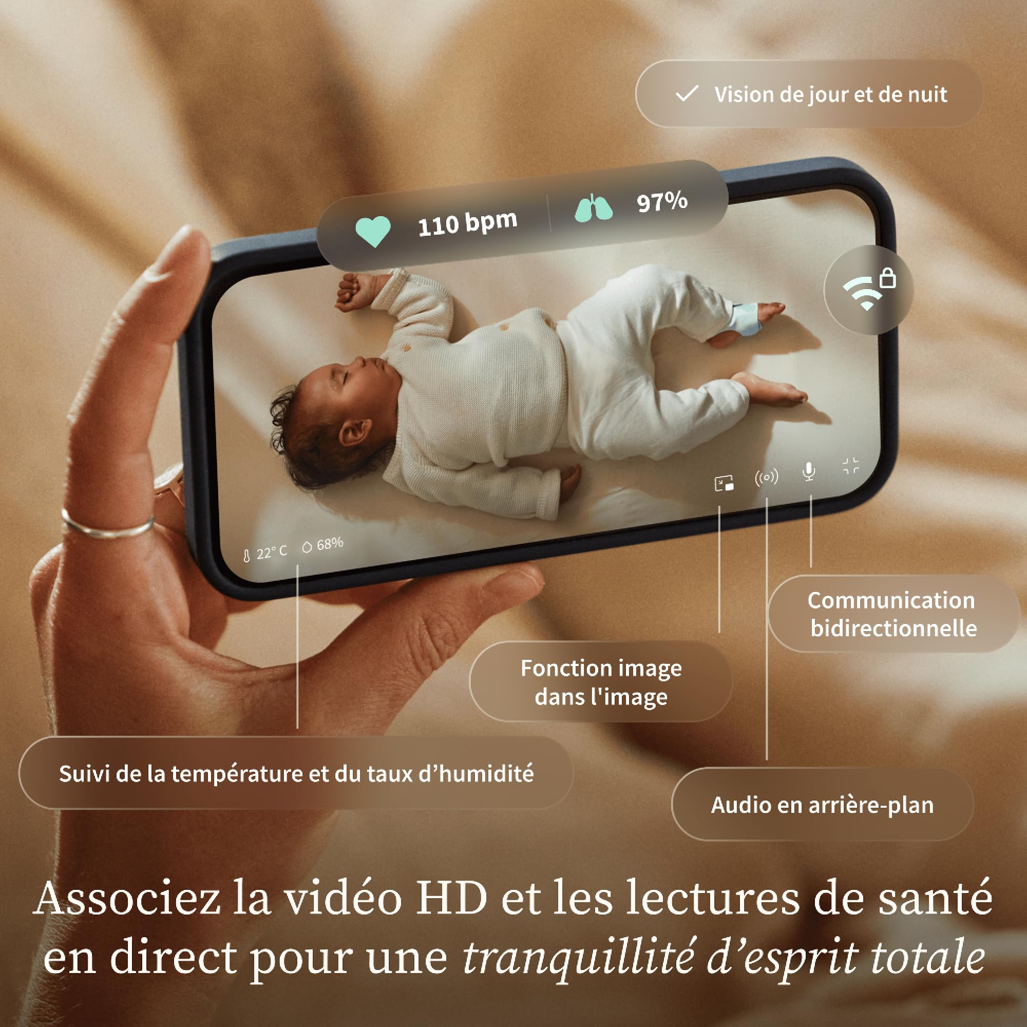 Owlet Dream Duo™ 3 - Dream Sock Mint + Dream Sight - Système intelligent de surveillance de la santé de bébé