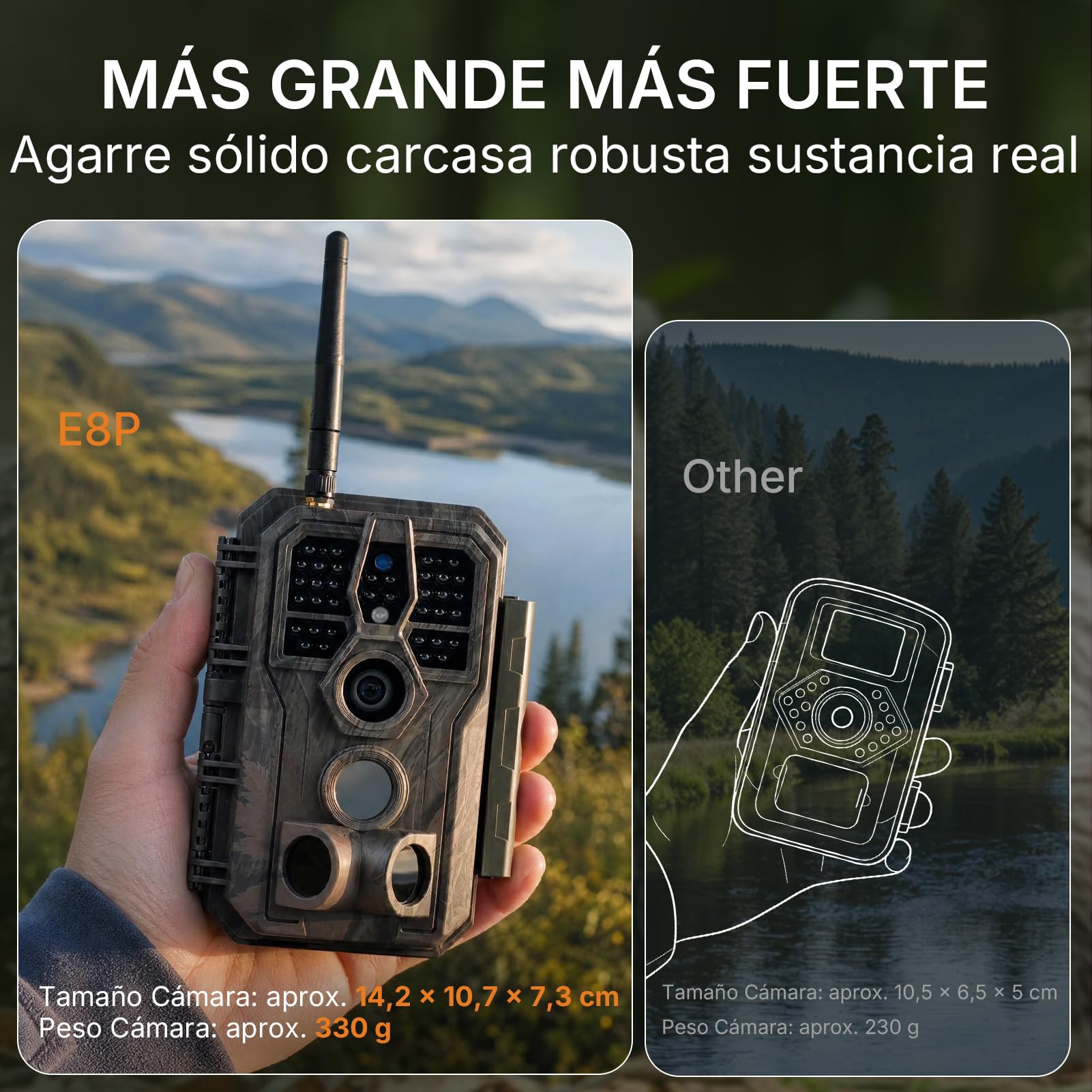 GardePro E8P Camara Fototrampeo WiFi, Batería de 8000mAh
