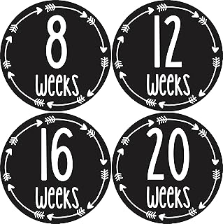 Pregnancy Weekly Belly Growth Stickers - Baby Bump Belly Stickers - Maternity Week Sticker - Pregnant Expecting Photo Prop Keepsake - Expectant Mom Gift - Arrows