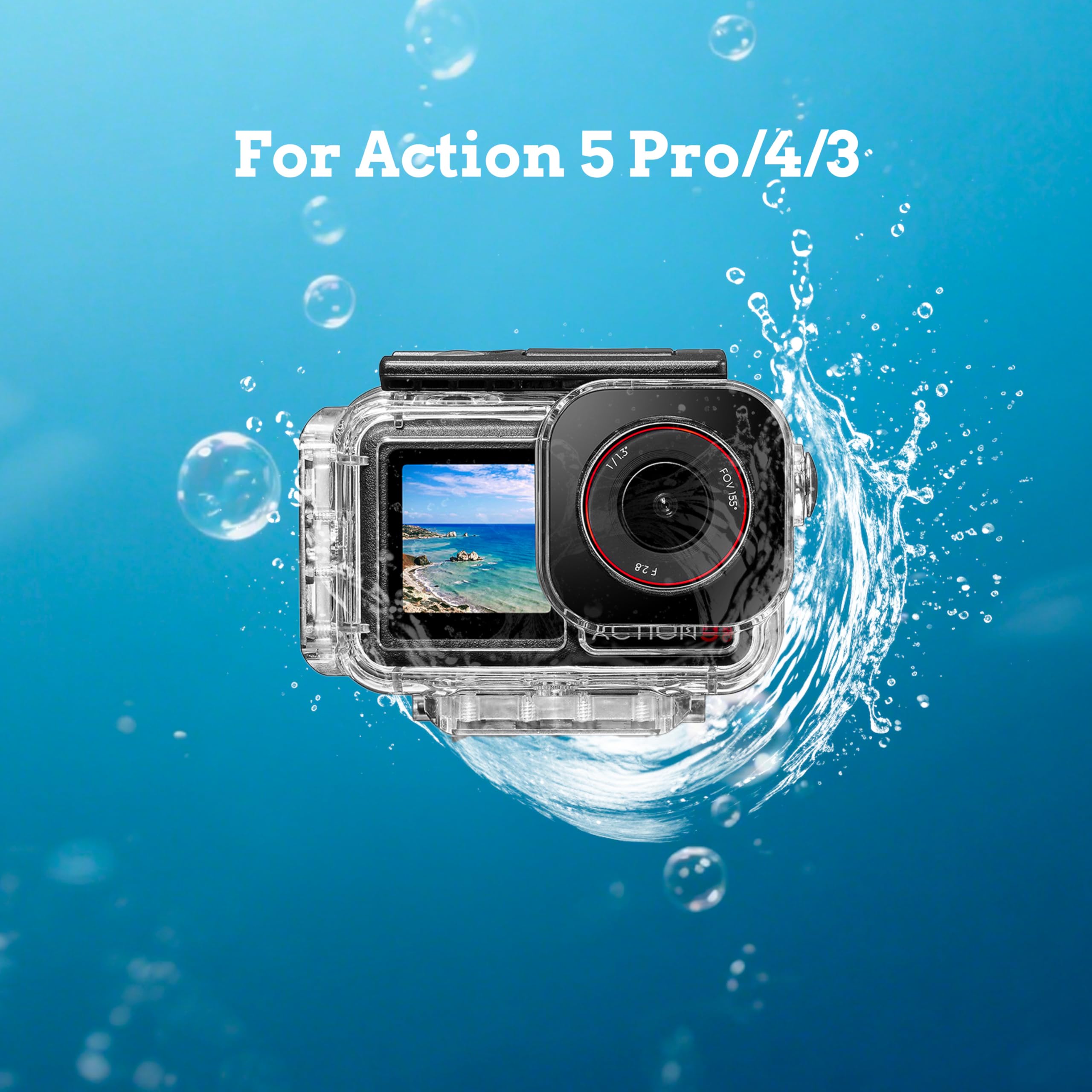 Magnetyczna wodoszczelna obudowa do kamery DJI Osmo Action 5 Pro Action 4/3, obudowa podwodna, obsługuje nurkowanie na głębokości 60 m i snorkelingu