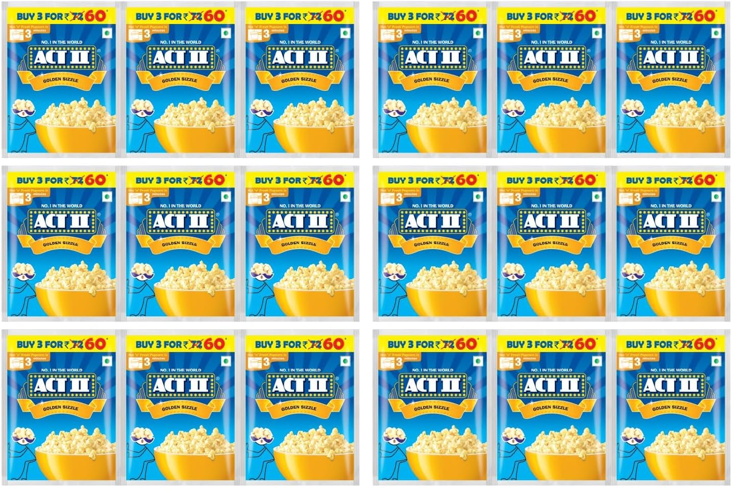 ACT II Instant Popcorn - Golden Sizzle - 495g (165g Pack of 6)-picture-15
