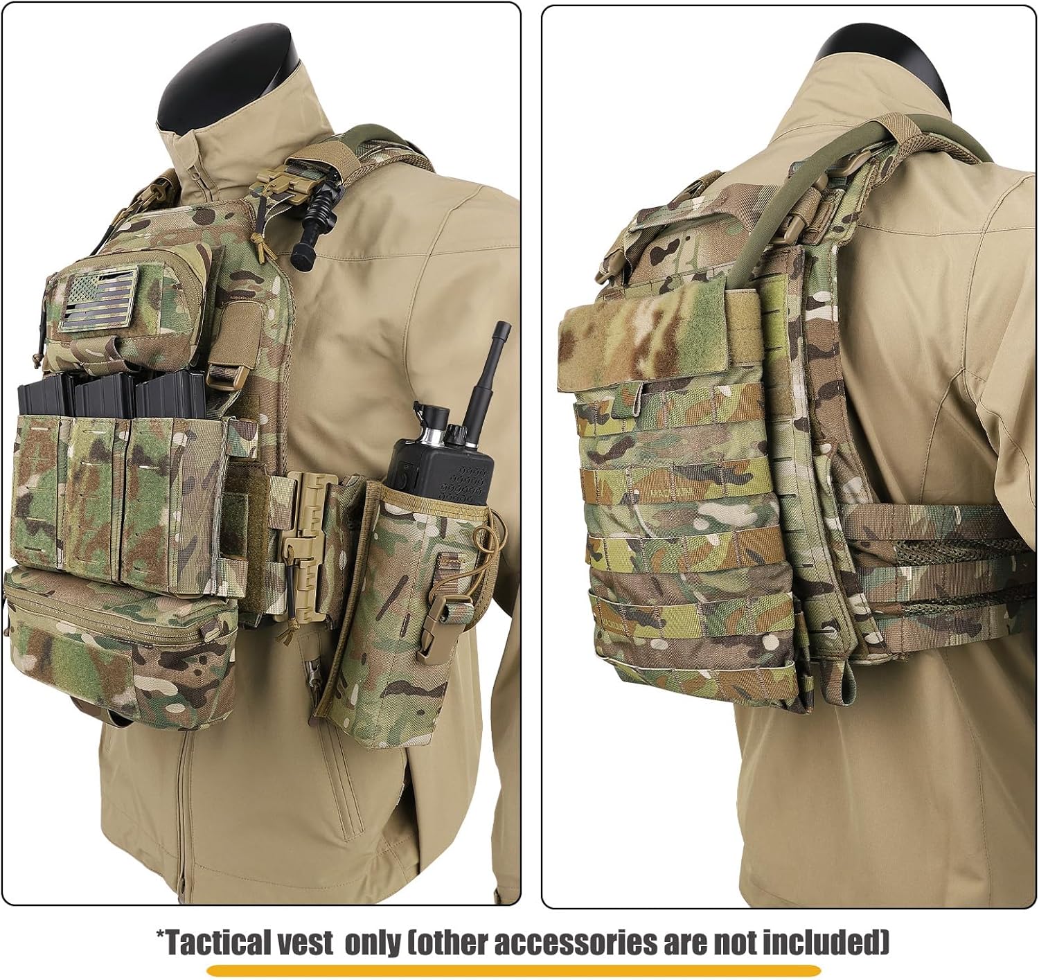 PETAC GEAR Laser-Cutting Vest for Men Cosplay — Quick Release Modular Lightweight MOLLE Weighted Training Vests.