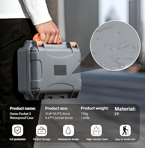 Miniatura 3 de STARTRC PHOTO Estuche de bolsillo 3, funda rígida impermeable para DJI Osmo Pocket 3 Creator Combo, almacenamiento portátil para DJI Osmo Pocket 3