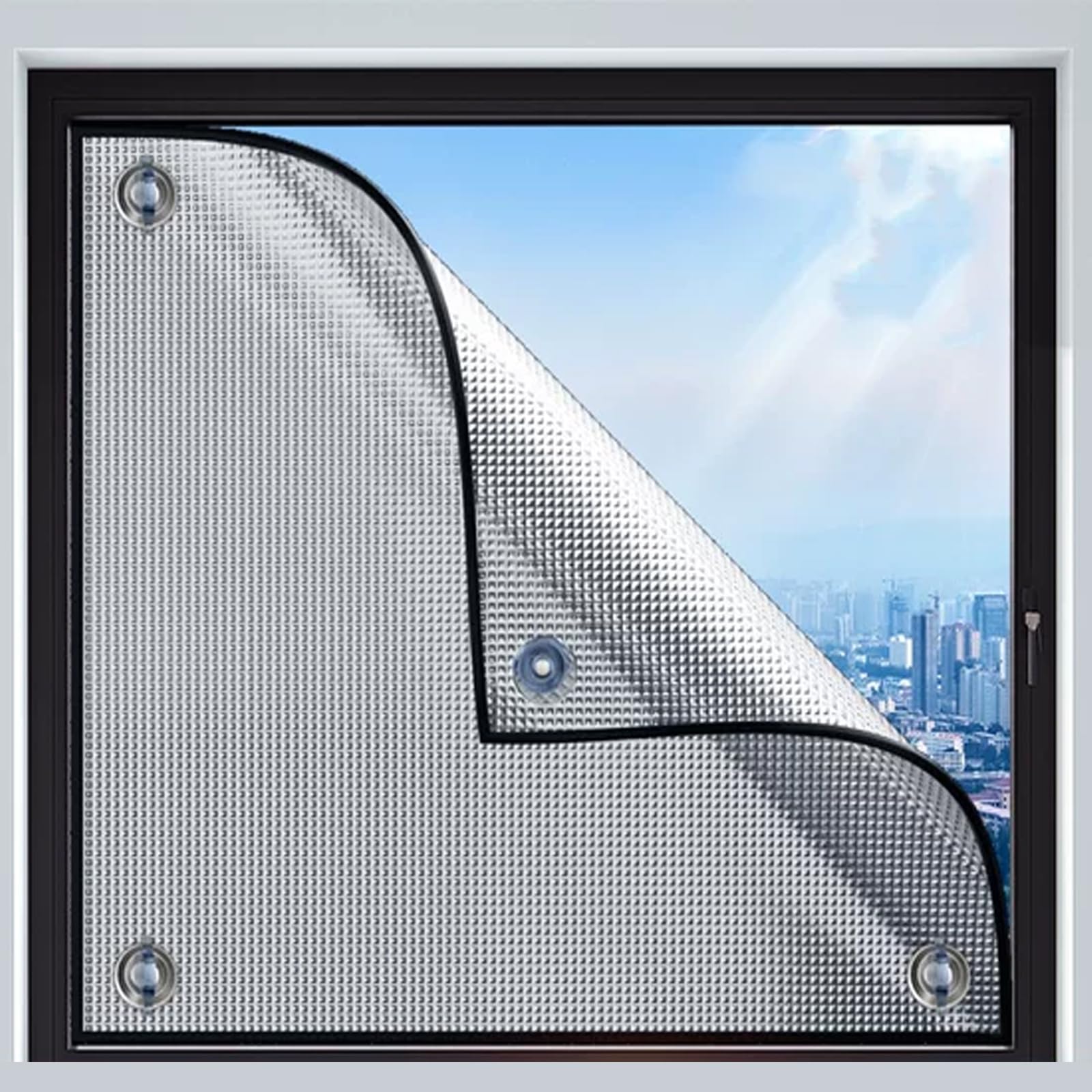 Sun Blocking Window Film,Bedroom Blackout Privacy Film,Waterproof and Oil-Resistant Aluminum Foil Reflective Foil for Glass Office,Home,Kitchen,Self-Adhesive Reusable (90x220cm)