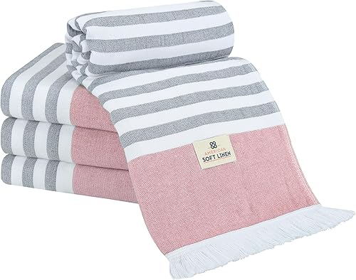American Soft Linen - Juego de toallas de baño turcas, 100% algodón, 35 x 60 pulgadas