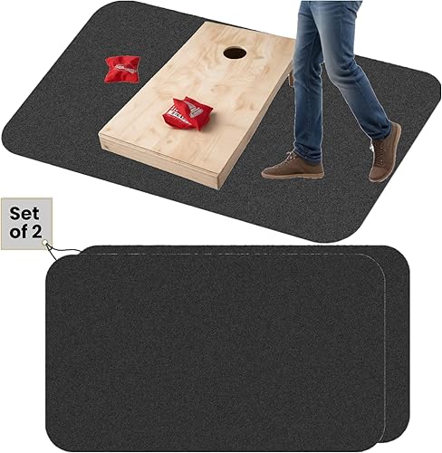 2 alfombrillas de Cornhole evitan que la tabla de Cornhole se resbale, la almohadilla mantiene las bolsas de lanzamiento limpias y seguras, gris, 51