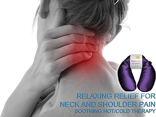 Miniatura 2 de Envoltura para el cuello sin perfume para microondas, almohada cálida y fría para el cuello, almohadilla térmica para migrañas, estrés, regalos para