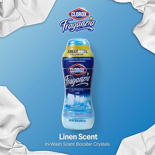 Miniatura 2 de Clorox Fraganzia - Cuentas potenciadoras de aroma para lavandería con cristales en aroma a lino - Cuentas perfumadas para lavado para ropa y sábanas