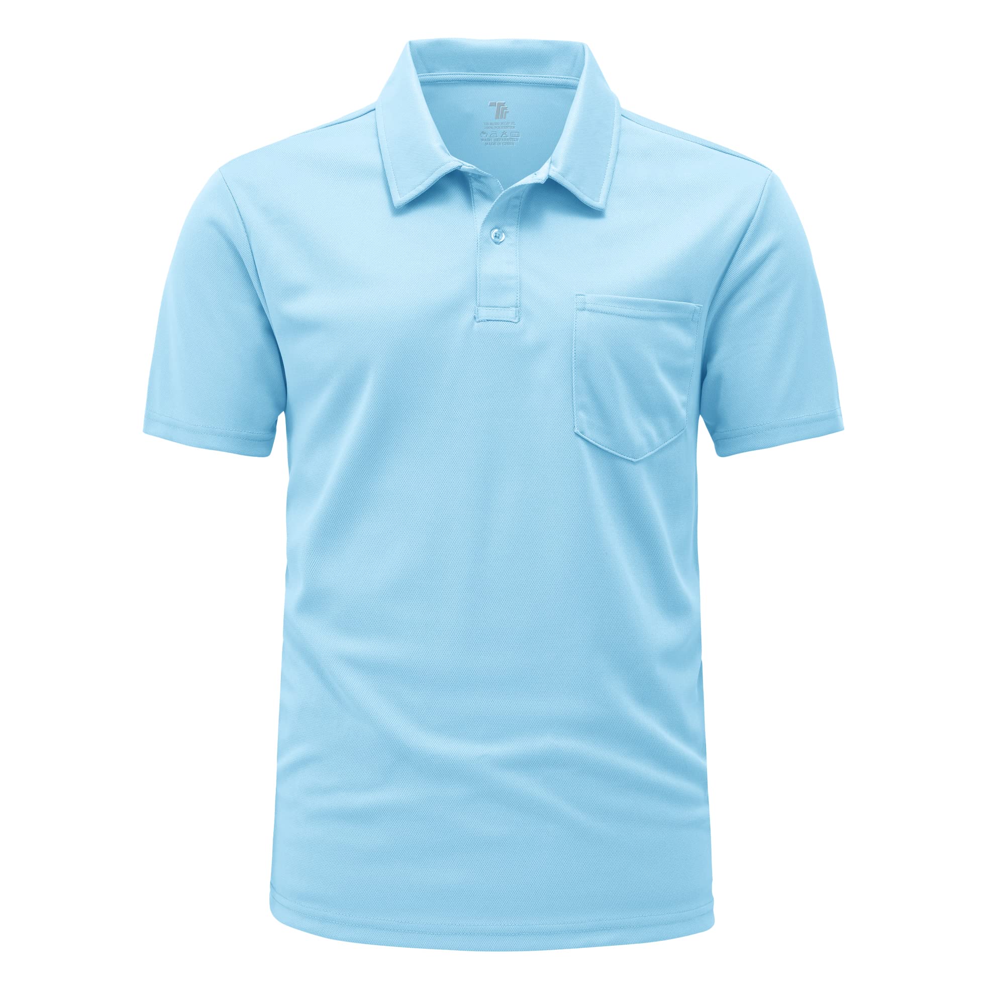 Rdruko Polo transpirable para hombre, manga corta, secado rápido, casual, trabajo, golf, con bolsillo