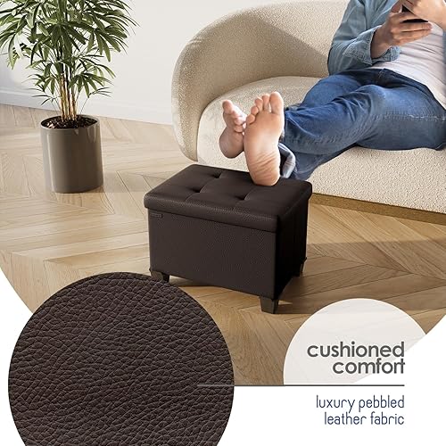 Miniatura 169 de Otomana plegable para dormitorio o sala de estar, con contenedores de almacenamiento, reposapiés para el extremo de la cama, soporta hasta 660 lb,