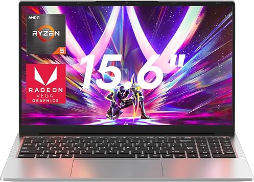 jumper 2026 Gaming Laptop, AMD Ryzen 5 7430U(Up to 4.3GHz), 16GB DDR4 1TB NVME SSD, 15.6 FHD IPS Screen, 62.7Wh Battery, Windows 11, GPU, USB3.2, 4 Stereo Speakers, 2 Memory Slots.