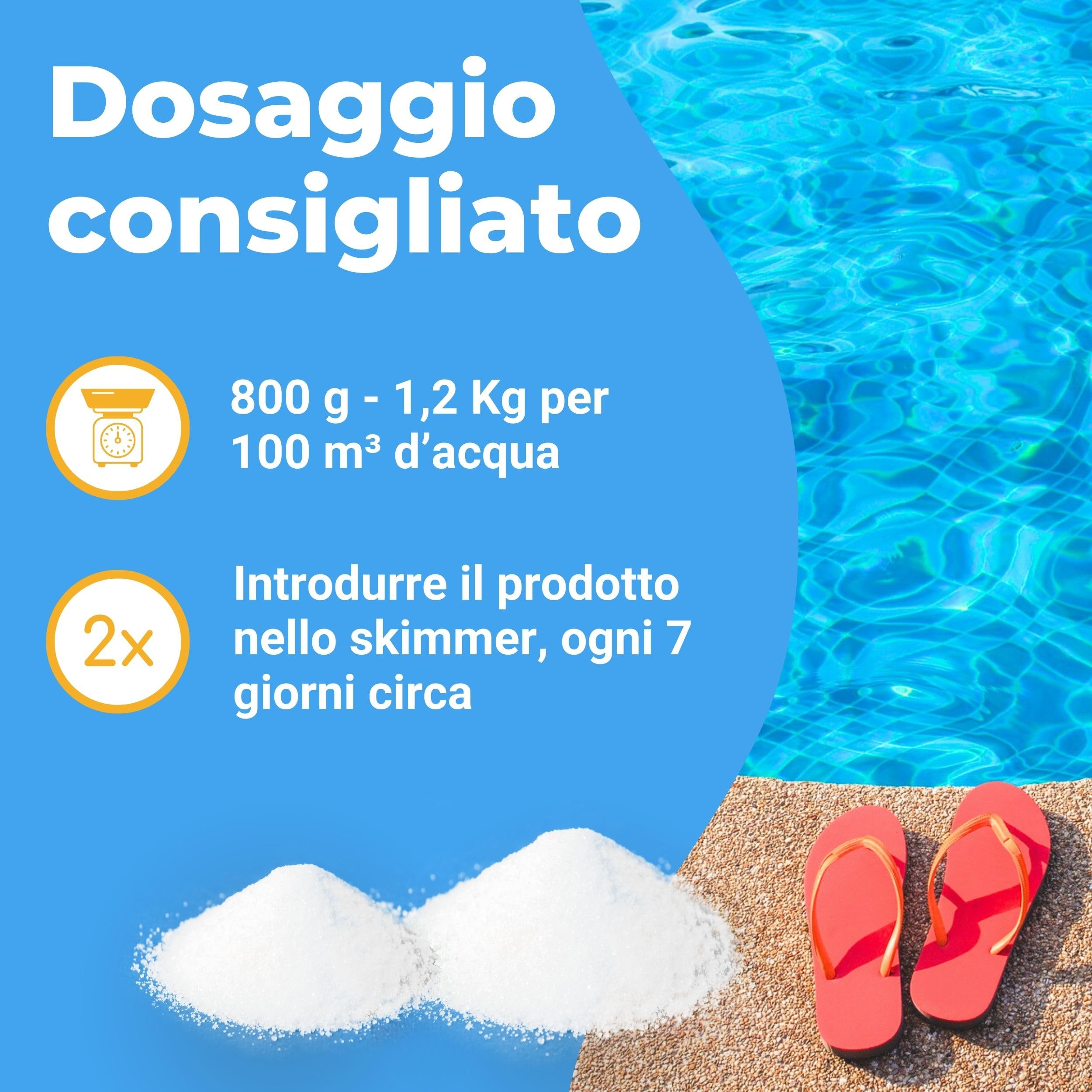 Tricloro Granulare per Piscina. Tricloro 90% per Manutenzione Acqua Piscina (10kg)
