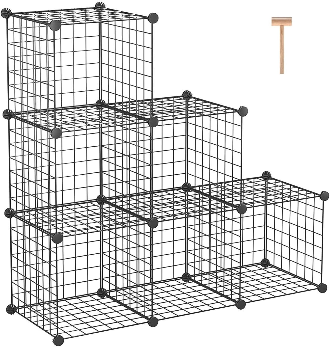 C&AHOME Wire Cube Storage, 6 Cube Organizer Metal C Grids