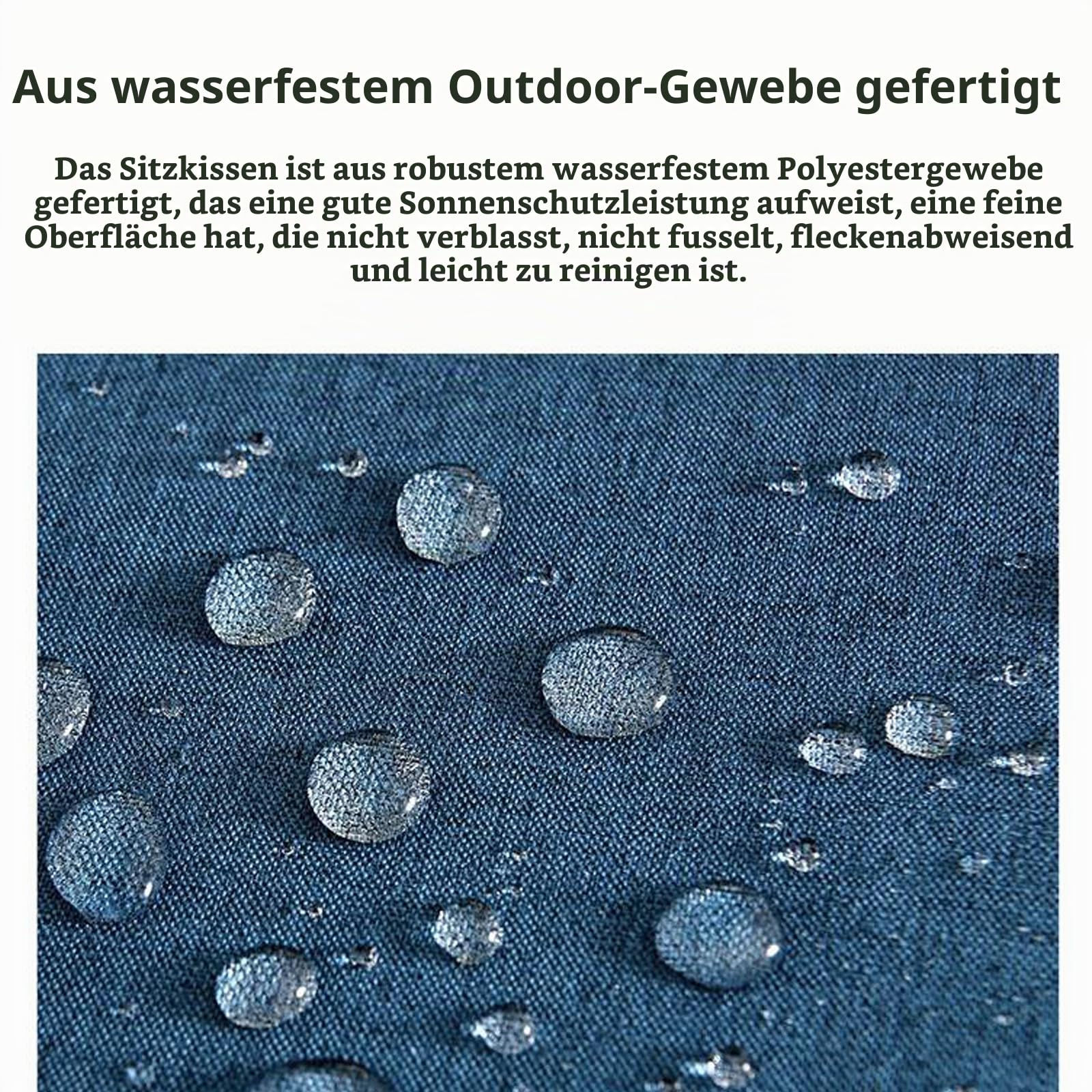 Outdoor-Sitzkissen-Set, tiefe Sitzkissen für Terrassenmöbel, Rasenstühle, Allwetterkissen, 55 x 55 cm, Grau