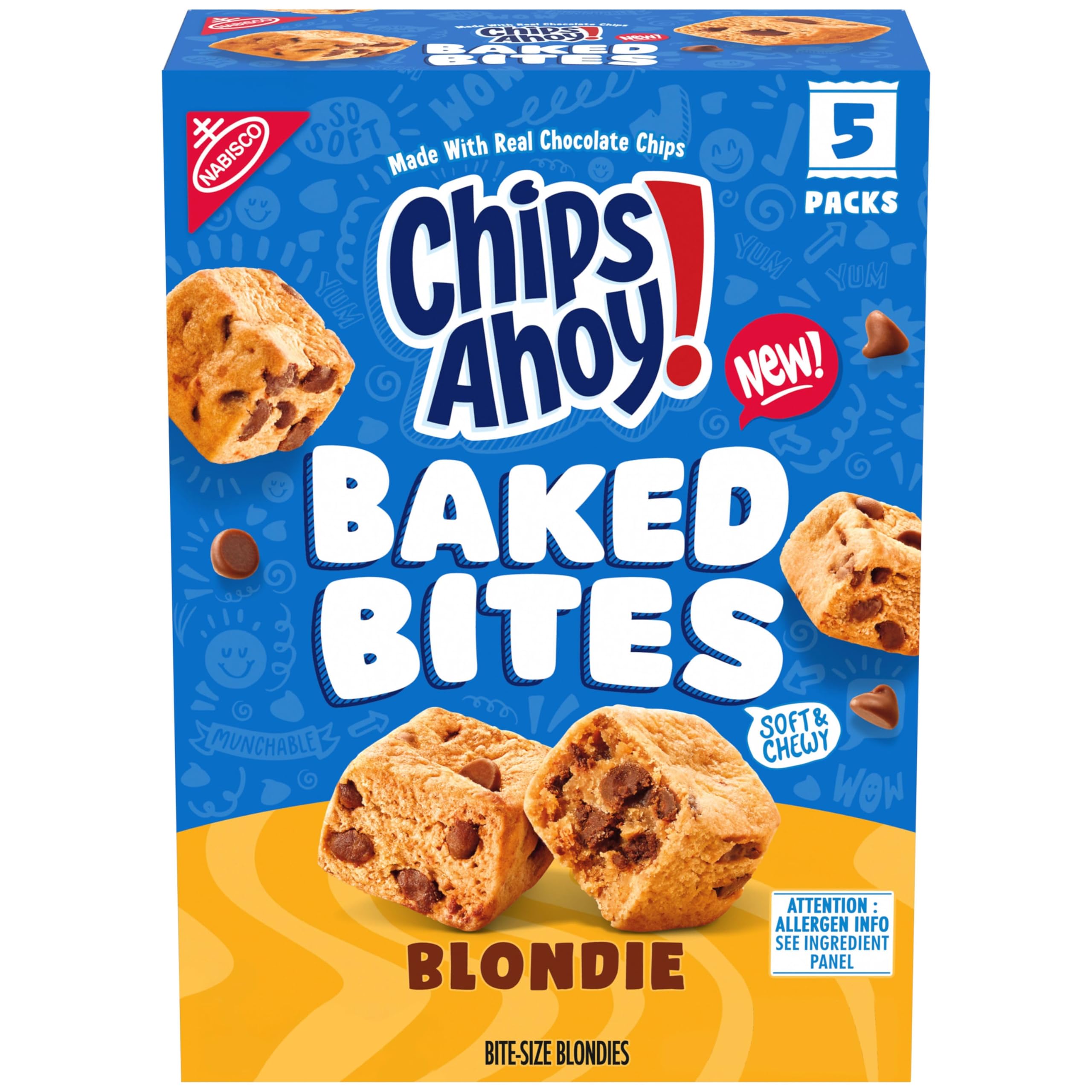 Baked Bites, Blondie, 5 - 1.5 oz Snack Packs (5 Bites per Pack)