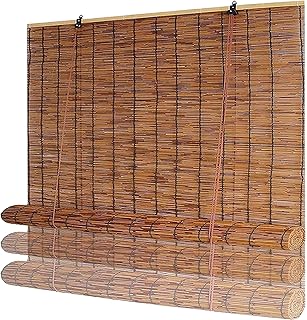 Retro Bamboo Roll up Blinds, Outdoor Reed Shades for Patio & Porch, Wate...