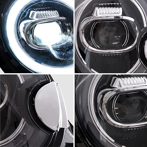 Miniatura 7 de VLAND - Faros delanteros de proyector LED compatibles con BMW MINI Cooper R55 R56 R57 R58 R59 2007-2013 con respiración y animación dinámica de