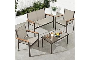 4-Piece Outdoor Textilene Patio Conversation Set